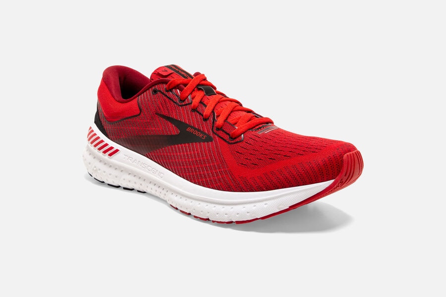 Transcend 7 Road Brooks Running Shoes NZ Mens - Red/Black - LHEFJT-870